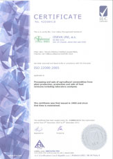 Certificate ISO 22000