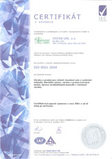 Certifikát kvality ISO 9001